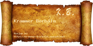 Krammer Borbála névjegykártya